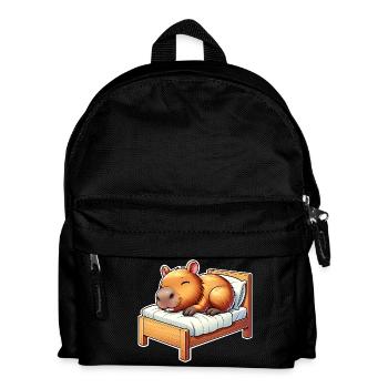 Capybara Schlafen - Kinder Rucksack - Schwarz - Vorne