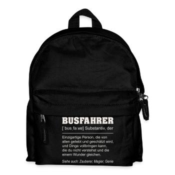 Busfahrer Definition Lustiges Shirt  - Kinder Rucksack - Schwarz - Vorne