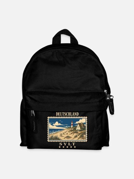 Deutschland Sylt Vintage Reisemarke - Kinder Rucksack - Schwarz