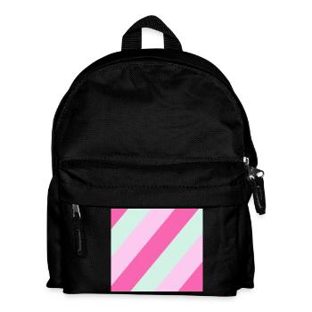 Cascade de bandes diagonales pastel - Sac à dos Enfant - noir - Devant