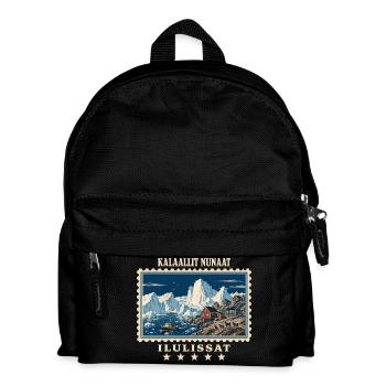 Grönland Ilulissat Vintage Reisemarke - Kinder Rucksack - Schwarz - Vorne