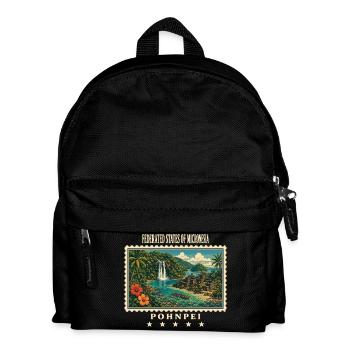 Micronesia Pohnpei Marque de voyage vintage - Sac à dos Enfant - noir - Devant