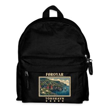 Färöer Tórshavn Vintage Reisemarke - Kinder Rucksack - Schwarz - Vorne