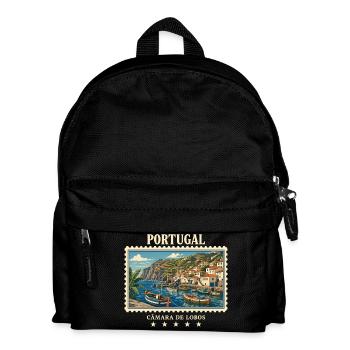 Portugal Câmara de Lobos Vintage Reisemarke - Kinder Rucksack - Schwarz - Vorne