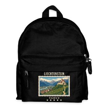 Liechtenstein Vaduz Vintage Reisemarke - Kinder Rucksack - Schwarz - Vorne