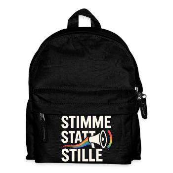 Stimme statt Stille Pride Statement Vielfalt - Kinder Rucksack - Schwarz - Vorne
