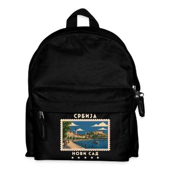 Serbien Novi Sad Vintage Reisemarke - Kinder Rucksack - Schwarz - Vorne
