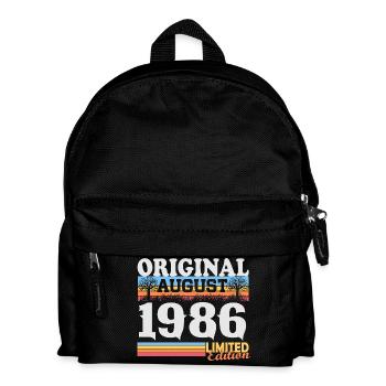 Vintage August 1986 Vintage Retro Birthday - Kids' Backpack - black - Front