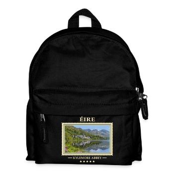 Irland Kylemore Abbey Vintage Reisemarke - Kinder Rucksack - Schwarz - Vorne