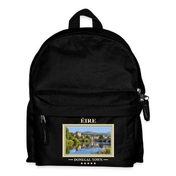 Irland Donegal Town Vintage Reisemarke - Kinder Rucksack - Schwarz - Vorne