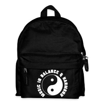 Yin Yang Symbol - Music in Balance & Harmony - Kinder Rucksack - Schwarz - Vorne