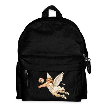 Volleyball Engel Weihnachten Geschenk Vintage - Kinder Rucksack - Schwarz - Vorne
