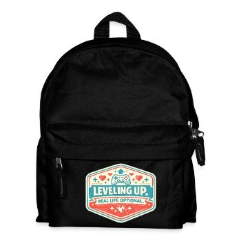 Level Up – Real Life Optional - Kids' Backpack - black - Front