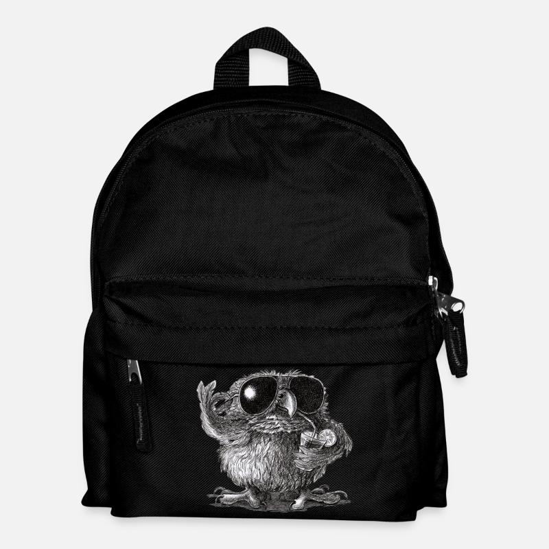 Coole Eule - Kinder Rucksack - Schwarz