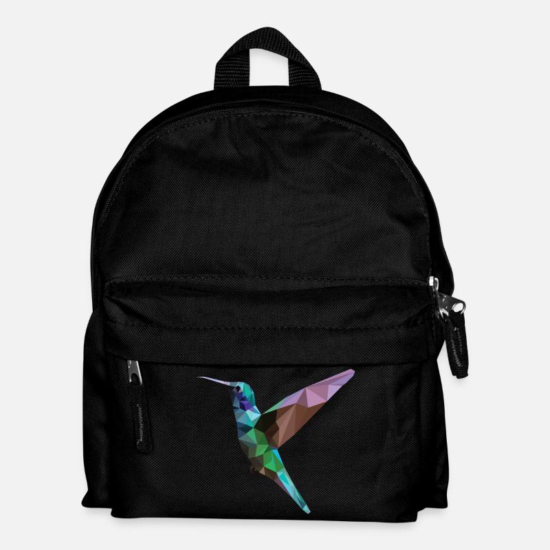 Bunter Kolibri - Kinder Rucksack - Schwarz