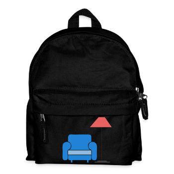 sofa couch chair table chair table lamp lamp lamp benc - Kids' Backpack - black - Front