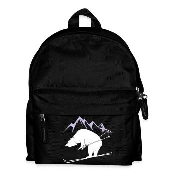 Snowboard Bear - Kinder Rucksack - Schwarz - Vorne
