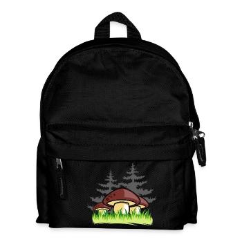 mushrooms forest nature gift idea - Kids' Backpack - black - Front