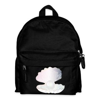 iridescent open shell with large pearl - Kids' Backpack - black - Front