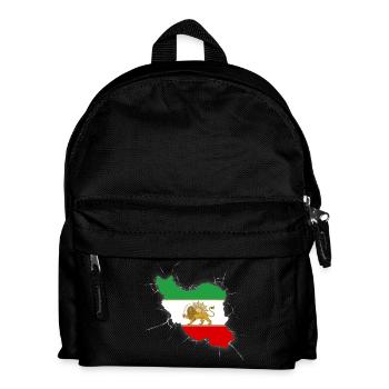 Drapeau Iran Lion et Soleil - شیر خورشید - Sac à dos Enfant - noir - Devant