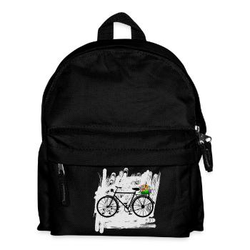 bicycle flowers cyclist - Kids' Backpack - black - Front