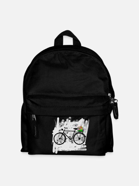 fahrrad blumen radfahrer - Kinder Rucksack - Schwarz