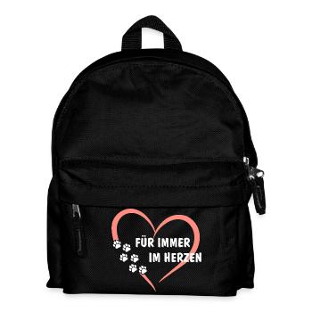Herzdesign mit Pfoten für Tierliebhaber - Kinder Rucksack - Schwarz - Vorne