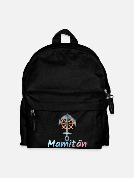 Damen Mamitän Segeln Mama und Kapitänin Segelboot - Kinder Rucksack - Schwarz