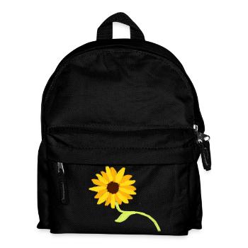 Fleur, Jaune, Fleur Jaune, Fleurs, Tournesol, Fleur - Sac à dos Enfant - noir - Devant