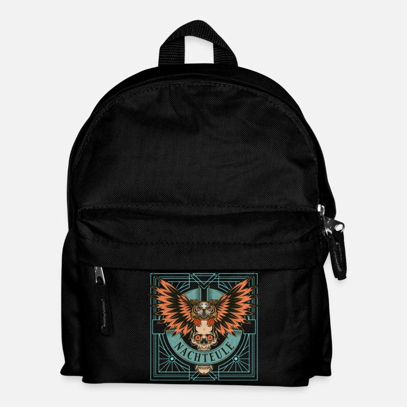 Nachteule Schädel Pank - Kinder Rucksack - Schwarz