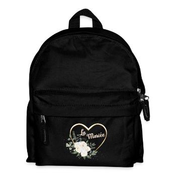Die Braut Blumenherz Gold - Kinder Rucksack - Schwarz - Vorne