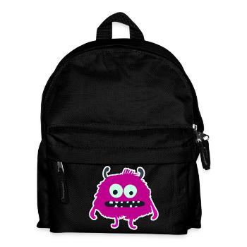 Monstre Pourpre Poilue | Créature mignonne et ridicule - Sac à dos Enfant - noir - Devant