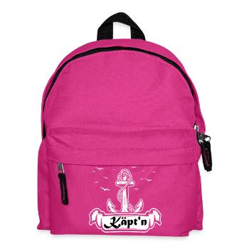 Captain Anchor Seafaring Logo - Kids' Backpack - fuchsia - Front