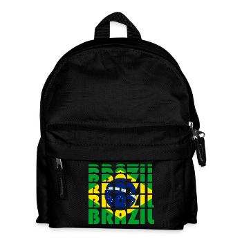 Brazil Flag Typo Mosaic - Kids' Backpack - black - Front