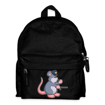 Rat Policeman Baton Police - Kids' Backpack - black - Front