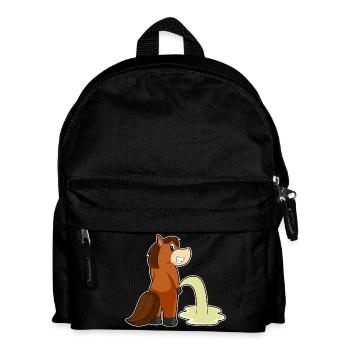 Pferd Toilette - Kinder Rucksack - Schwarz - Vorne