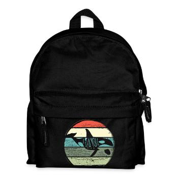 Retro Whale Sunset Circle - Kinder Rucksack - Schwarz - Vorne