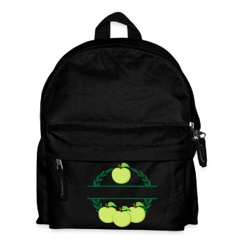 Äpfel im Lorbeerkranz grüne Äpfel - Kinder Rucksack - Schwarz - Vorne