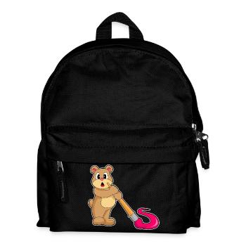 Bear Painter Brush Painting - Kids' Backpack - black - Front