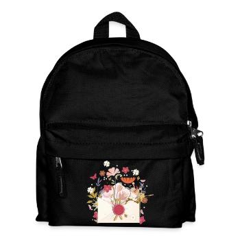 enveloppe florale avec fleurs et sceau - Sac à dos Enfant - noir - Devant