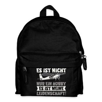 Flugzeug Modellbau Hobby Leidenschaft Geschenk - Kinder Rucksack - Schwarz - Vorne