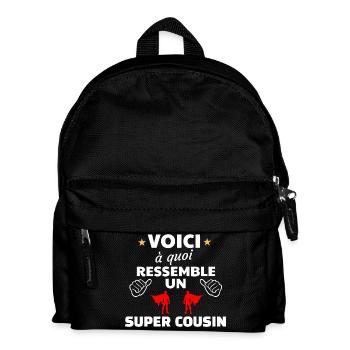 Amitié héroïque et humoristique - Sac à dos Enfant - noir - Devant