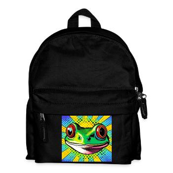 Frog Pop Art - Kids' Backpack - black - Front
