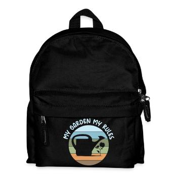 dictons drôles jardinier règles logo rétro - Sac à dos Enfant - noir - Devant