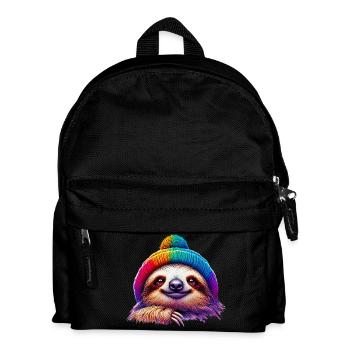 Paresseux avec bonnet de laine - Sac à dos Enfant - noir - Devant