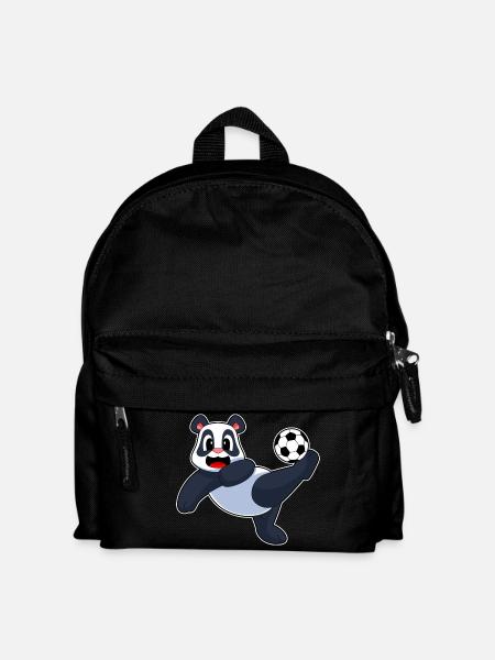 Panda Fußballspieler Fußball Sport - Kinder Rucksack - Schwarz