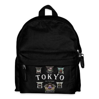 Tokyo, Japan Hand Drawing, of Shrines in Tokyo - Kids' Backpack - black - Front