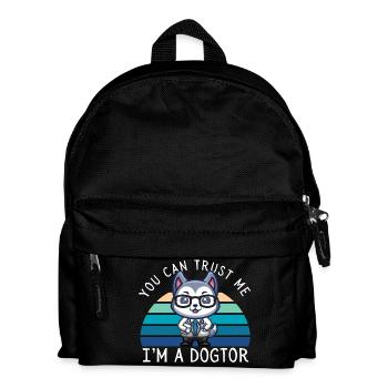 Funny Kawaii Husky Dog Doctor - Kids' Backpack - black - Front