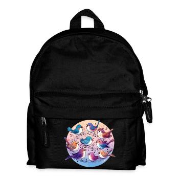 Vögel singen auf Noten - Kinder Rucksack - Schwarz - Vorne