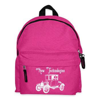 Weißes altes Oldtimer-Auto - Kinder Rucksack - Fuchsia - Vorne